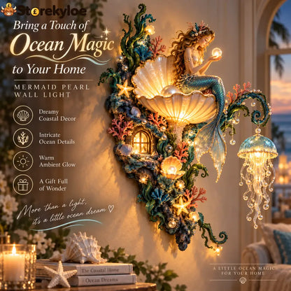⏰Limited Stock 50% OFF - 🧜‍♀️✨ Mermaid Pearl Wall Light 🐚🌊