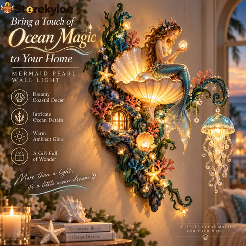 ⏰Limited Stock 50% OFF - 🧜‍♀️✨ Mermaid Pearl Wall Light 🐚🌊