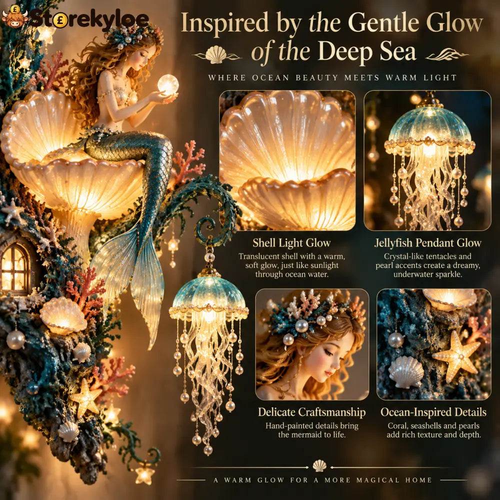 ⏰Limited Stock 50% OFF - 🧜‍♀️✨ Mermaid Pearl Wall Light 🐚🌊