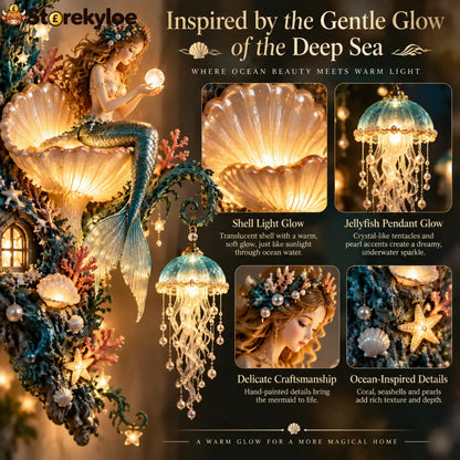 ⏰Limited Stock 50% OFF - 🧜‍♀️✨ Mermaid Pearl Wall Light 🐚🌊