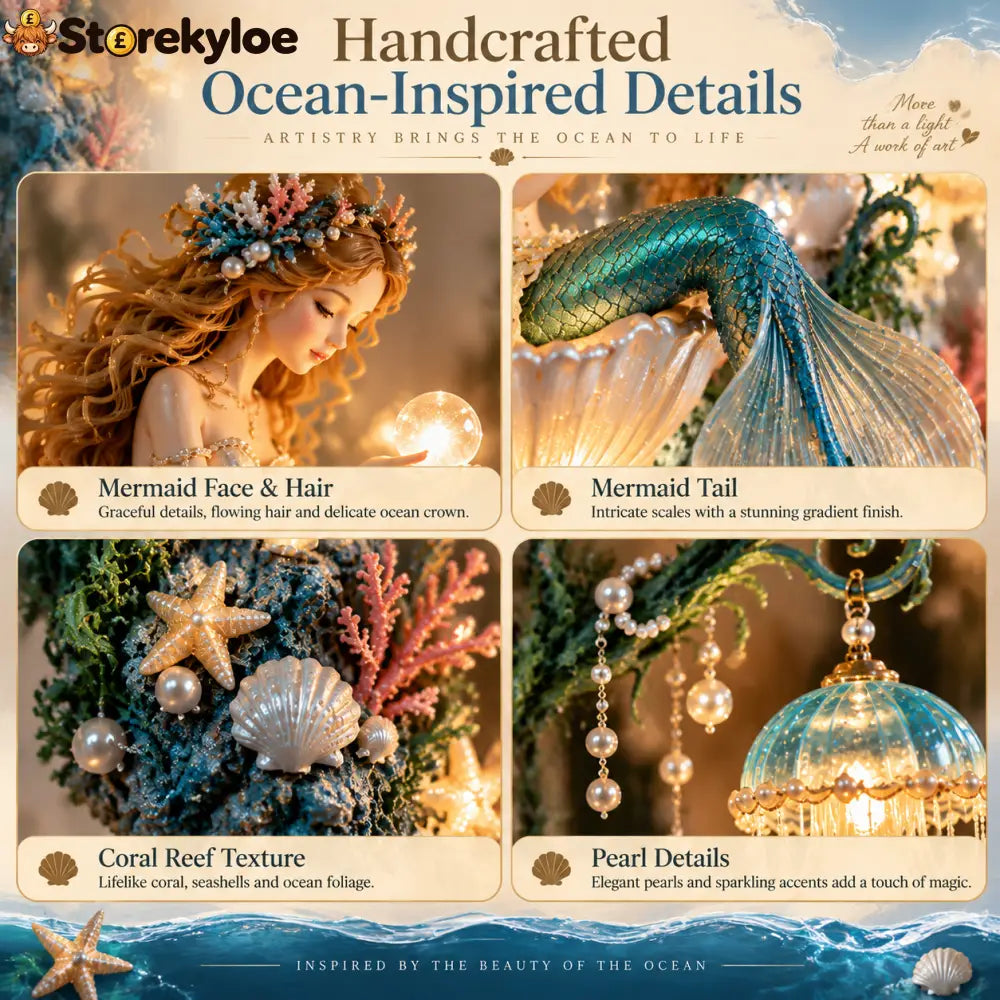 ⏰Limited Stock 50% OFF - 🧜‍♀️✨ Mermaid Pearl Wall Light 🐚🌊
