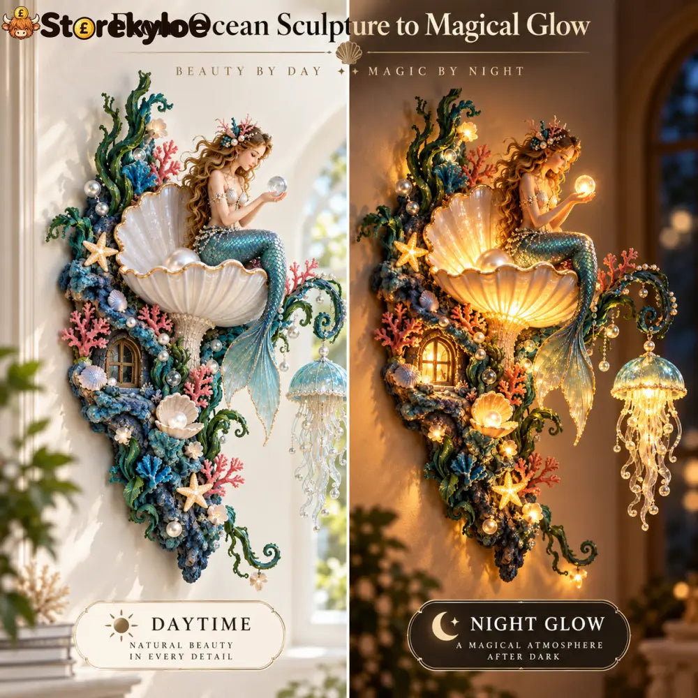⏰Limited Stock 50% OFF - 🧜‍♀️✨ Mermaid Pearl Wall Light 🐚🌊