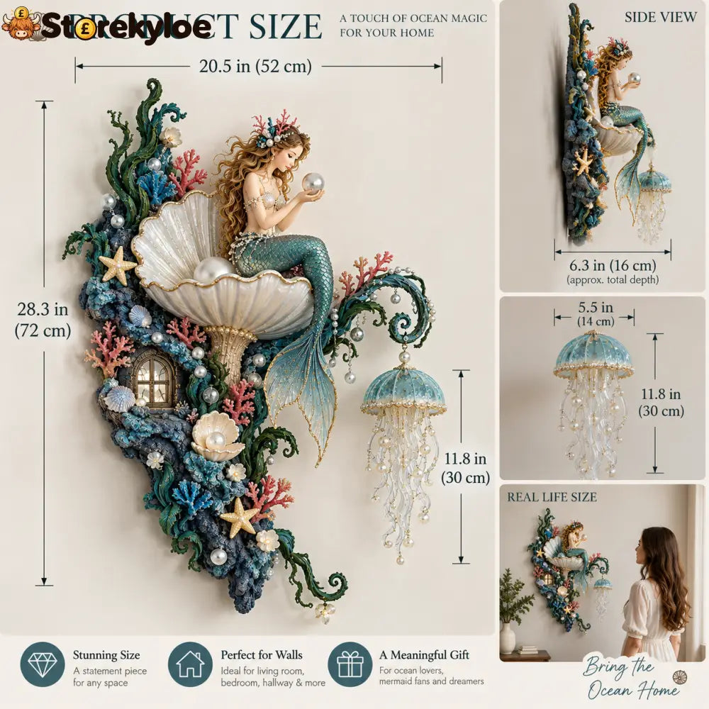 ⏰Limited Stock 50% OFF - 🧜‍♀️✨ Mermaid Pearl Wall Light 🐚🌊