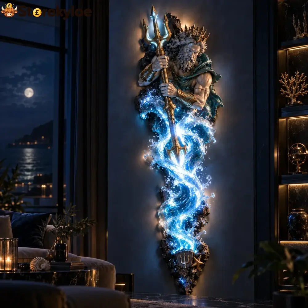 ⏰Limited Stock 50% OFF - ⚡🌊 Mythological Sculpture Wall Lamp Collection 🏛️✨ - 🌊 POSEIDON