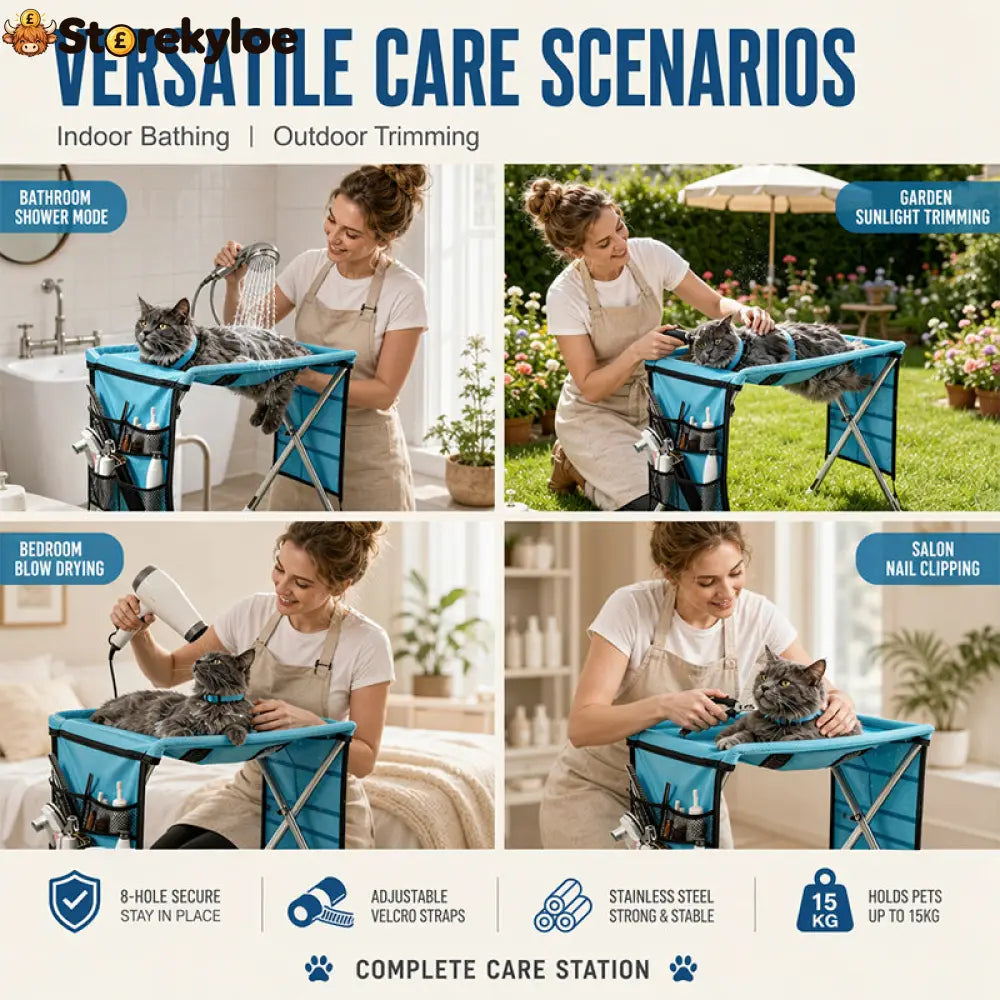⏳Limited-time 49% off⏰2-in-1 Foldable Pet Grooming Bed🐱🐶🛋️ - Pets