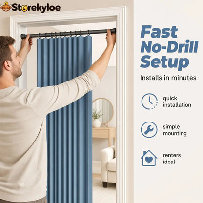 ⏰🔥LIMITED TIME 49% OFF! ⭐No-Drill Magnetic Accordion Door Curtain