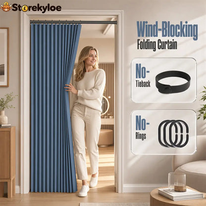 ⏰🔥LIMITED TIME 49% OFF! ⭐No-Drill Magnetic Accordion Door Curtain