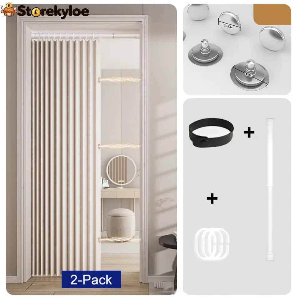 ⏰🔥LIMITED TIME 49% OFF! ⭐No-Drill Magnetic Accordion Door Curtain