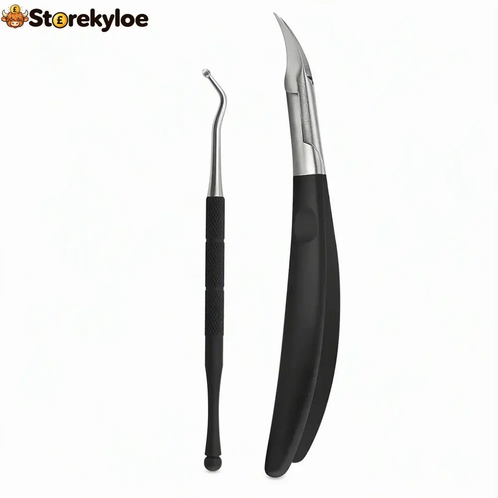 🦶 Limited-time 49% Off! ⚡ Stainless Steel Ingrown Toenail Clipper Set – Precise Sturdy Portable ✨ - Black