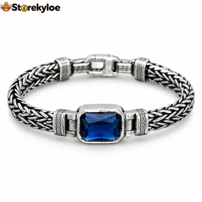 ⏳🔥limited-time 50% Off! ⏰vintage Sterling Silver Meander Bracelet – Handmade Braided Unisex Hip-hop Jewelry💎 - 18cm