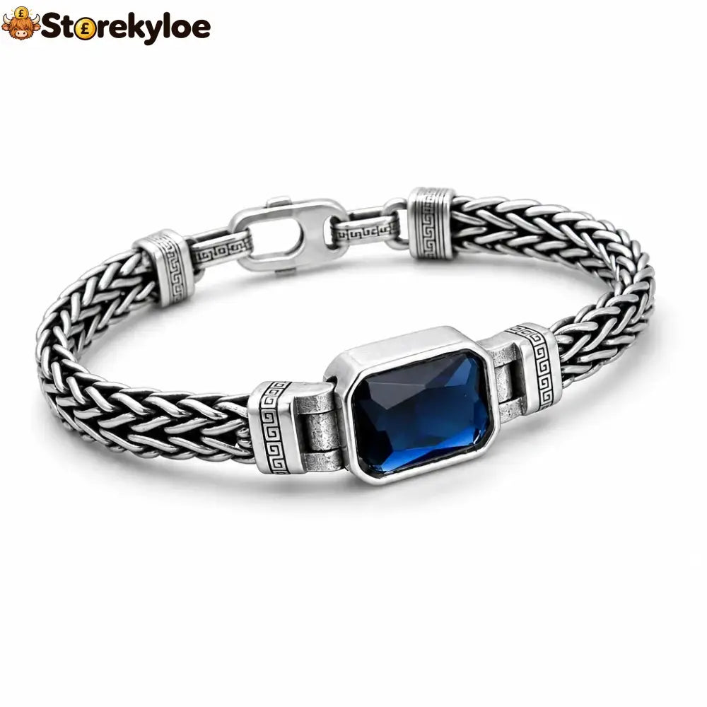 ⏳🔥limited-time 50% Off! ⏰vintage Sterling Silver Meander Bracelet – Handmade Braided Unisex Hip-hop Jewelry💎 - 20cm