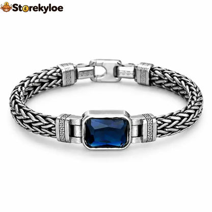 ⏳🔥limited-time 50% Off! ⏰vintage Sterling Silver Meander Bracelet – Handmade Braided Unisex Hip-hop Jewelry💎 - 22cm