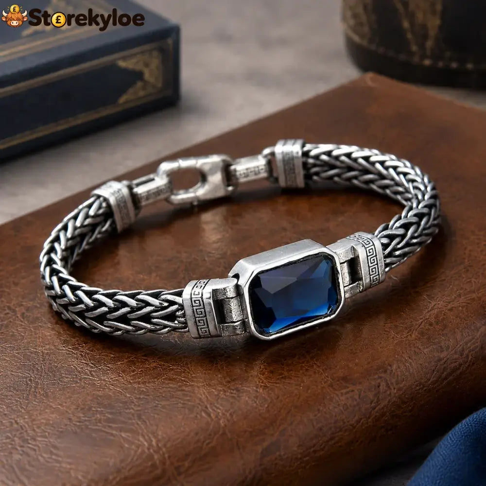 ⏳🔥limited-time 50% Off! ⏰vintage Sterling Silver Meander Bracelet – Handmade Braided Unisex Hip-hop Jewelry💎