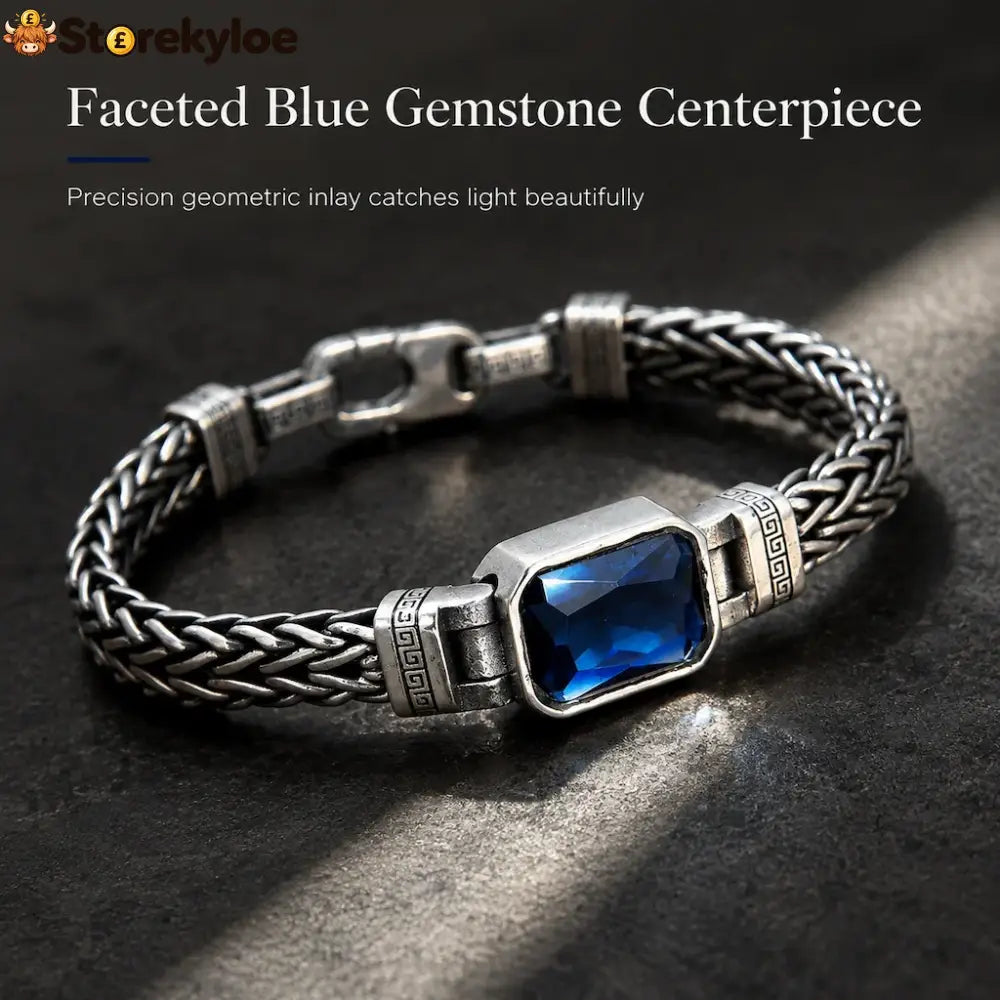 ⏳🔥limited-time 50% Off! ⏰vintage Sterling Silver Meander Bracelet – Handmade Braided Unisex Hip-hop Jewelry💎