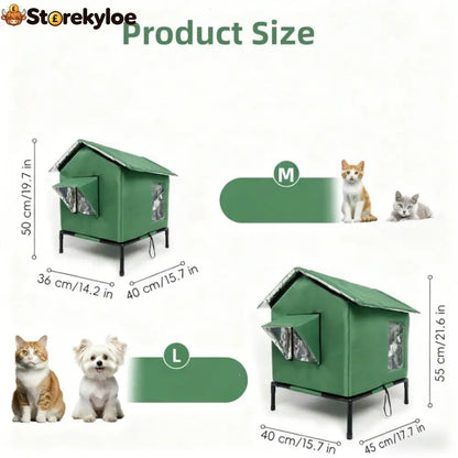 ⏰🔥LIMITED TIME 50% OFF! 🐈 All-Weather Elevated Outdoor Cat House – Waterproof, Insulated & Foldable for Cozy Comfort 🌧️✨