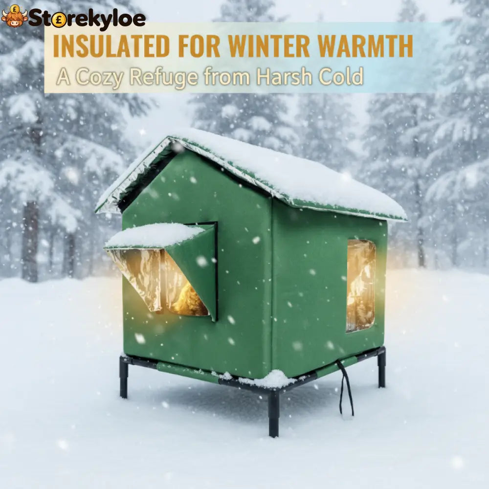 ⏰🔥LIMITED TIME 50% OFF! 🐈 All-Weather Elevated Outdoor Cat House – Waterproof, Insulated & Foldable for Cozy Comfort 🌧️✨