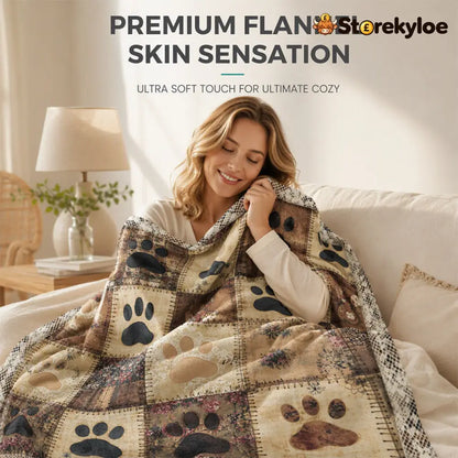 🐶LIMITED‑TIME 50% OFF! 🐾Cute Paw Print Soft Flannel Blanket – Snuggly Warm Lovely Home Decor 🛌 - Hot products