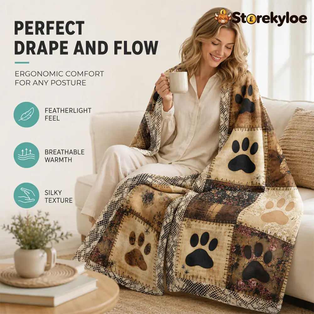 🐶LIMITED‑TIME 50% OFF! 🐾Cute Paw Print Soft Flannel Blanket – Snuggly Warm Lovely Home Decor 🛌 - Hot products