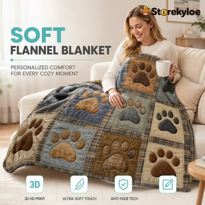 🐶LIMITED‑TIME 50% OFF! 🐾Cute Paw Print Soft Flannel Blanket – Snuggly Warm Lovely Home Decor 🛌 - Hot products