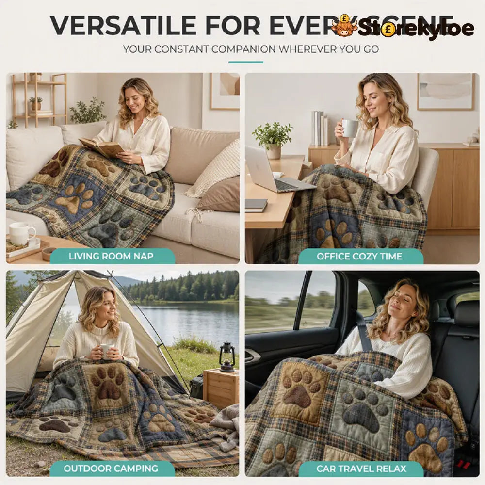 🐶LIMITED‑TIME 50% OFF! 🐾Cute Paw Print Soft Flannel Blanket – Snuggly Warm Lovely Home Decor 🛌 - Hot products