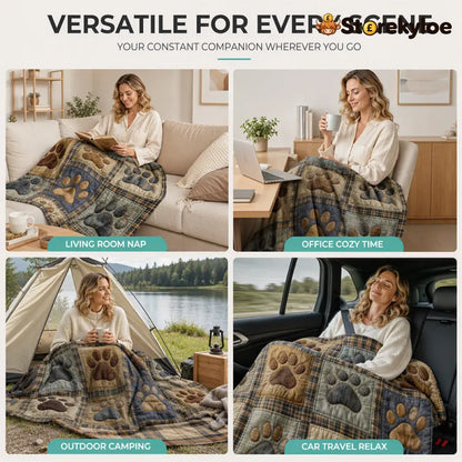 🐶LIMITED‑TIME 50% OFF! 🐾Cute Paw Print Soft Flannel Blanket – Snuggly Warm Lovely Home Decor 🛌 - Hot products