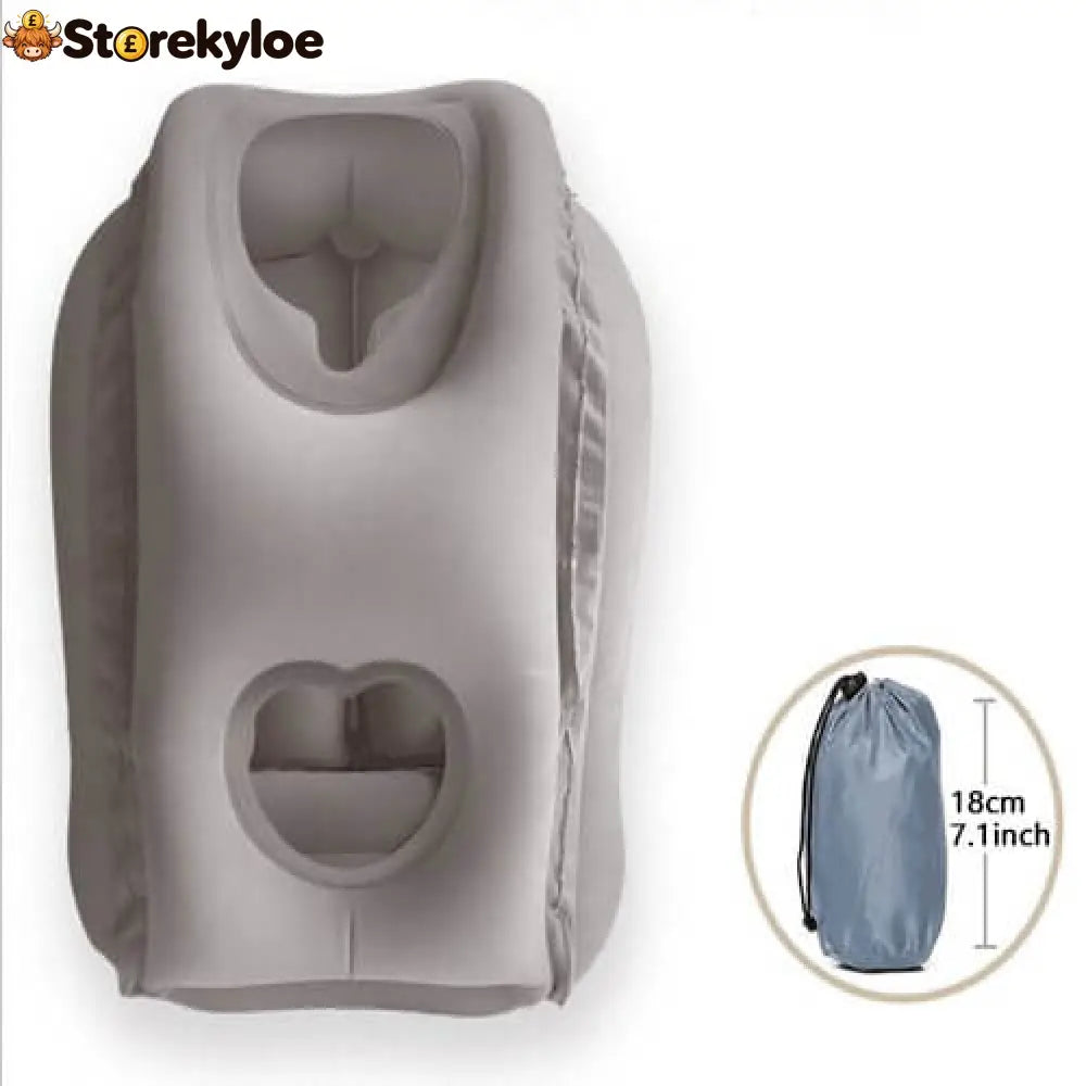 ⏰LIMITED-TIME 50% OFF!💨Inflatable Travel Pillow | 360° Support – Soft Flocking Quick Inflate Compact