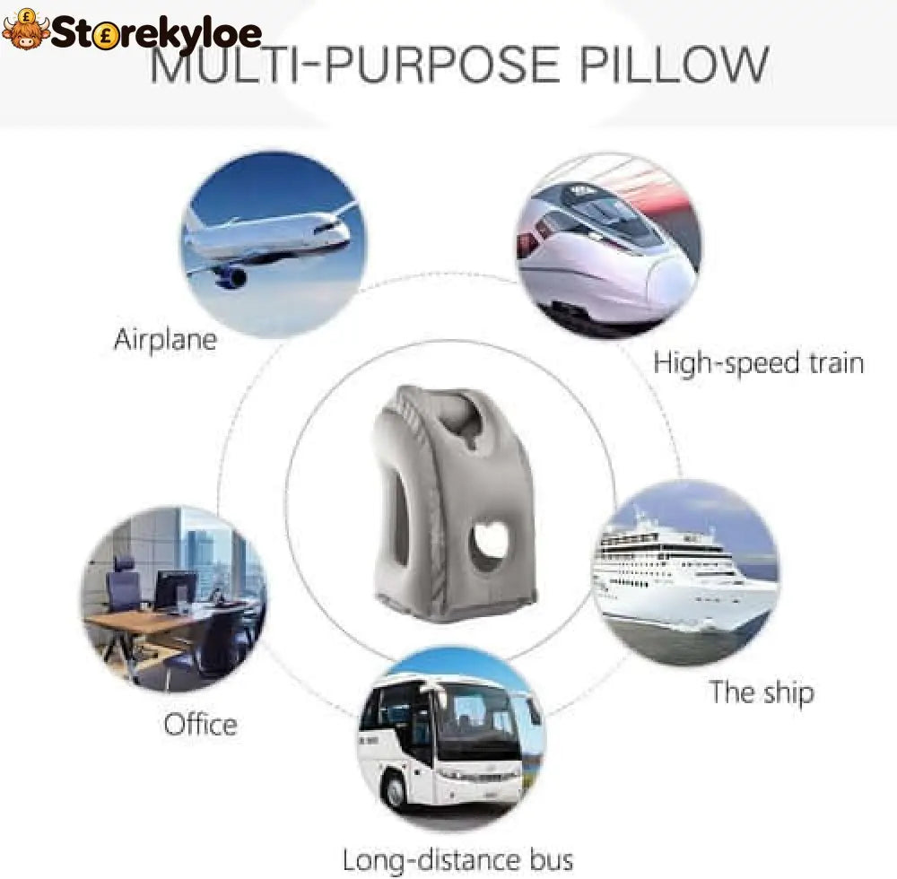 ⏰LIMITED-TIME 50% OFF!💨Inflatable Travel Pillow | 360° Support – Soft Flocking Quick Inflate Compact