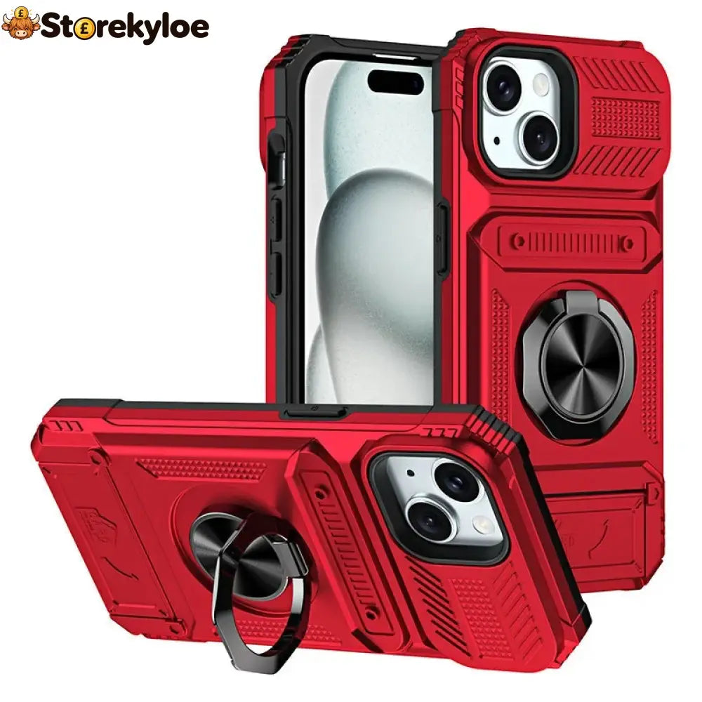 📱 Limited-time 50% Off! 💥 Phone Case With Card Holder & Ring Grip – Kickstand Magnetic Mount Drop Protection
