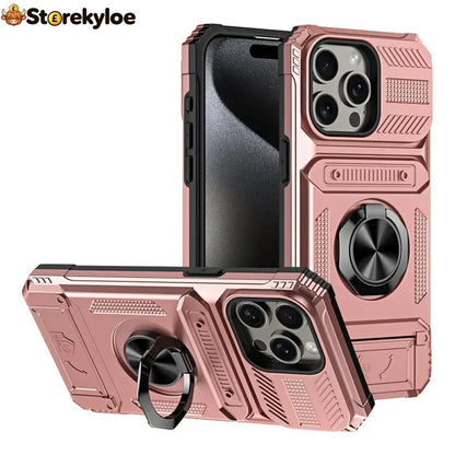 📱 Limited-time 50% Off! 💥 Phone Case With Card Holder & Ring Grip – Kickstand Magnetic Mount Drop Protection