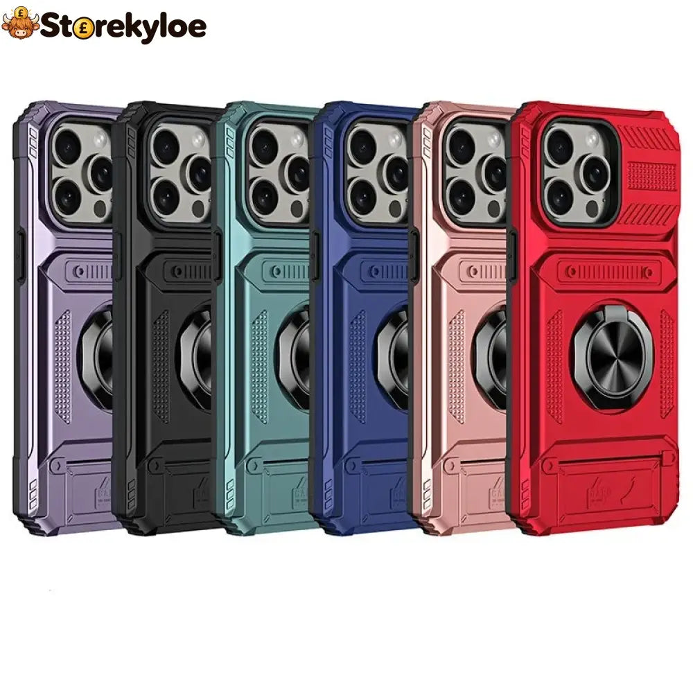 📱 Limited-time 50% Off! 💥 Phone Case With Card Holder & Ring Grip – Kickstand Magnetic Mount Drop Protection