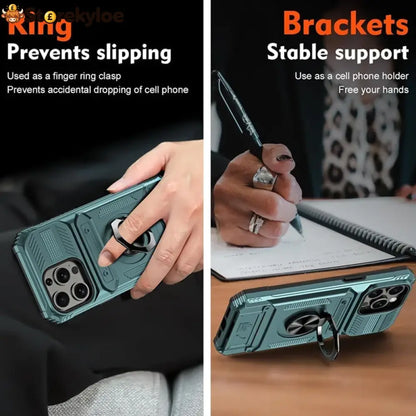 📱 Limited-time 50% Off! 💥 Phone Case With Card Holder & Ring Grip – Kickstand Magnetic Mount Drop Protection