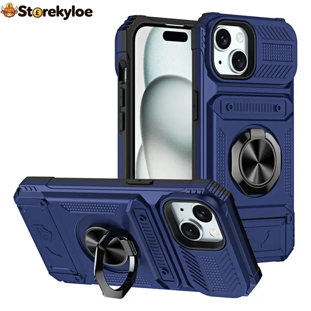 📱 Limited-time 50% Off! 💥 Phone Case With Card Holder & Ring Grip – Kickstand Magnetic Mount Drop Protection