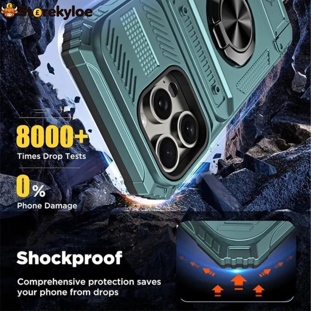 📱 Limited-time 50% Off! 💥 Phone Case With Card Holder & Ring Grip – Kickstand Magnetic Mount Drop Protection
