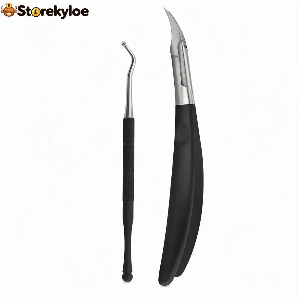 🦶 Limited-time 50% Off! ⚡ Stainless Steel Ingrown Toenail Clipper Set – Precise Sturdy Portable ✨ - Black
