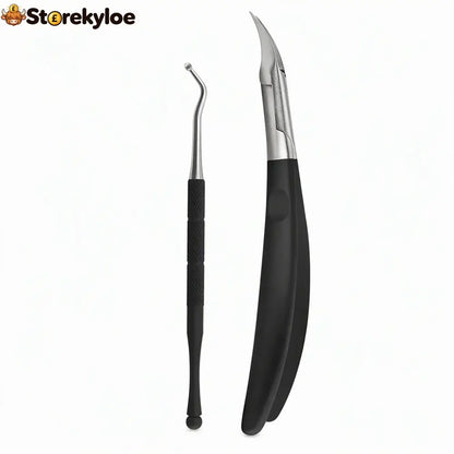 🦶 Limited-time 50% Off! ⚡ Stainless Steel Ingrown Toenail Clipper Set – Precise Sturdy Portable ✨ - Black