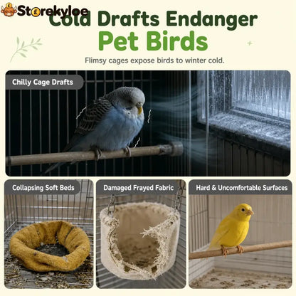 🐦 Limited-time 50% Off! 🧶 Warm Winter Bird Hanging Hammock – Cozy Soft Cage Decor ✨