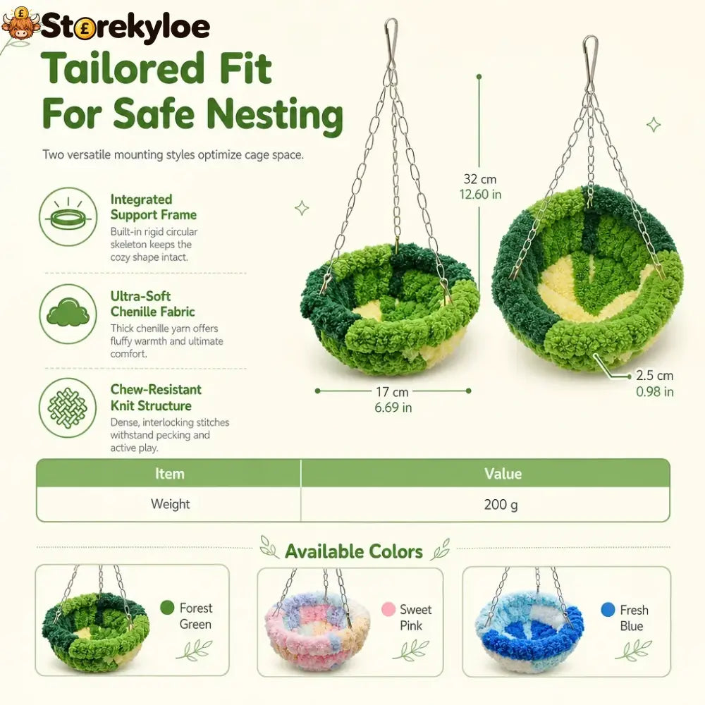 🐦 Limited-time 50% Off! 🧶 Warm Winter Bird Hanging Hammock – Cozy Soft Cage Decor ✨