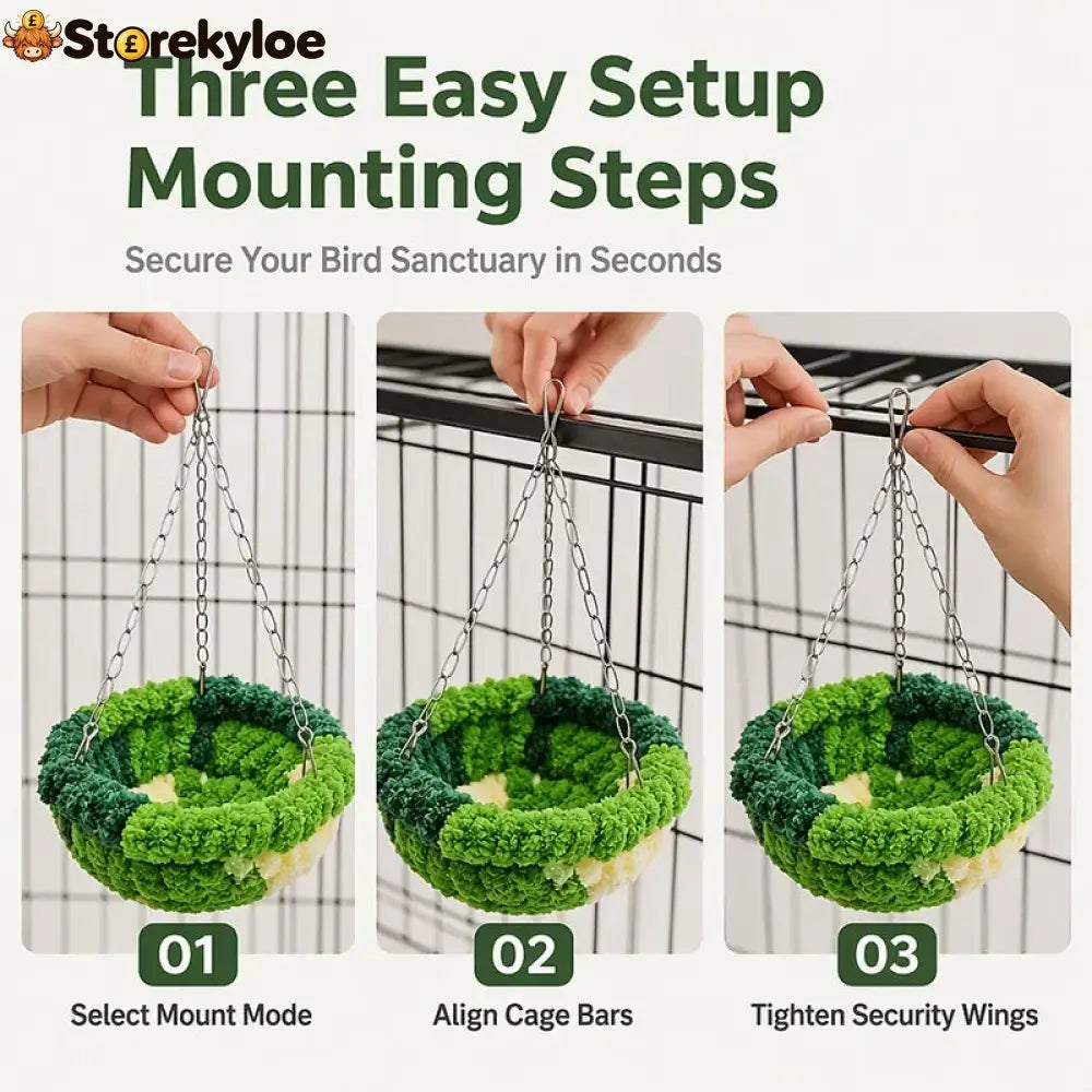 🐦 Limited-time 50% Off! 🧶 Warm Winter Bird Hanging Hammock – Cozy Soft Cage Decor ✨
