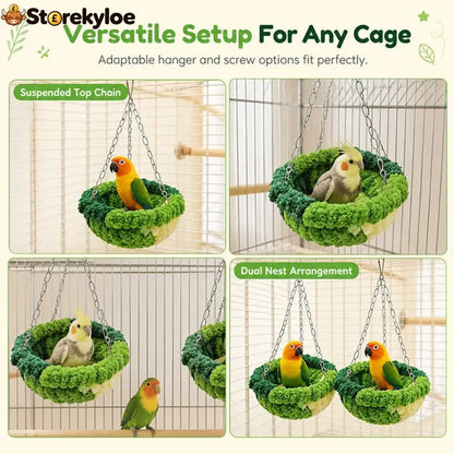 🐦 Limited-time 50% Off! 🧶 Warm Winter Bird Hanging Hammock – Cozy Soft Cage Decor ✨