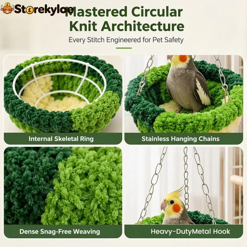 🐦 Limited-time 50% Off! 🧶 Warm Winter Bird Hanging Hammock – Cozy Soft Cage Decor ✨