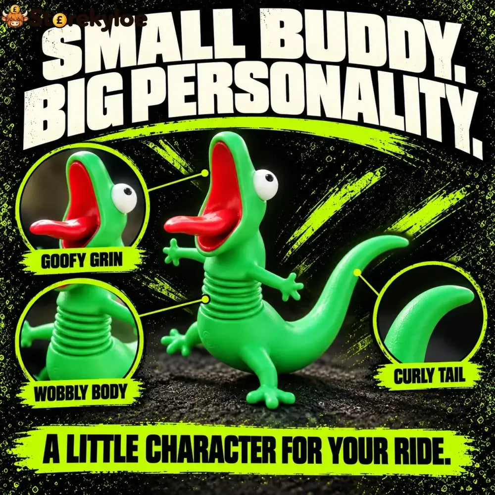 🦎🏍Wobbly Riding Buddy – Car & Motorcycle Decor