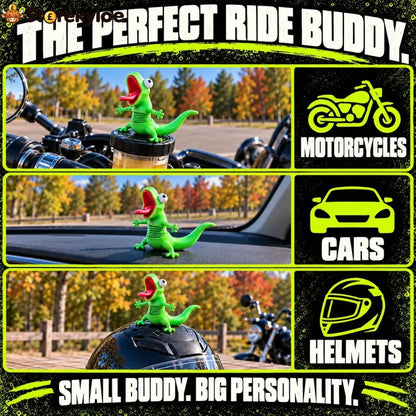 🦎🏍Wobbly Riding Buddy – Car & Motorcycle Decor