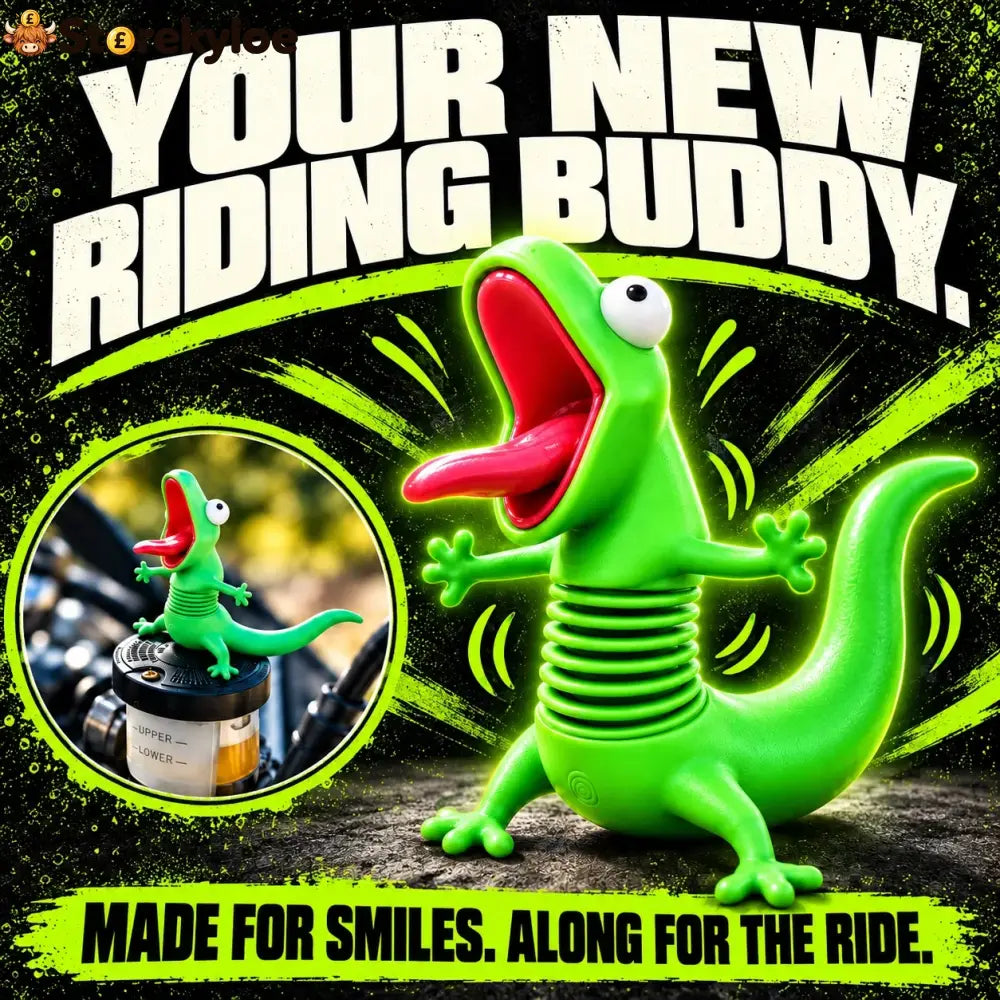 🦎🏍Wobbly Riding Buddy – Car & Motorcycle Decor