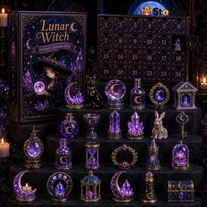 🏆Limited Time Sale 49% OFF🎄🔮Lunar Witch Advent Calendar 2026 – 24 Enchanted Crystal Miniatures for a Magical Moonlit