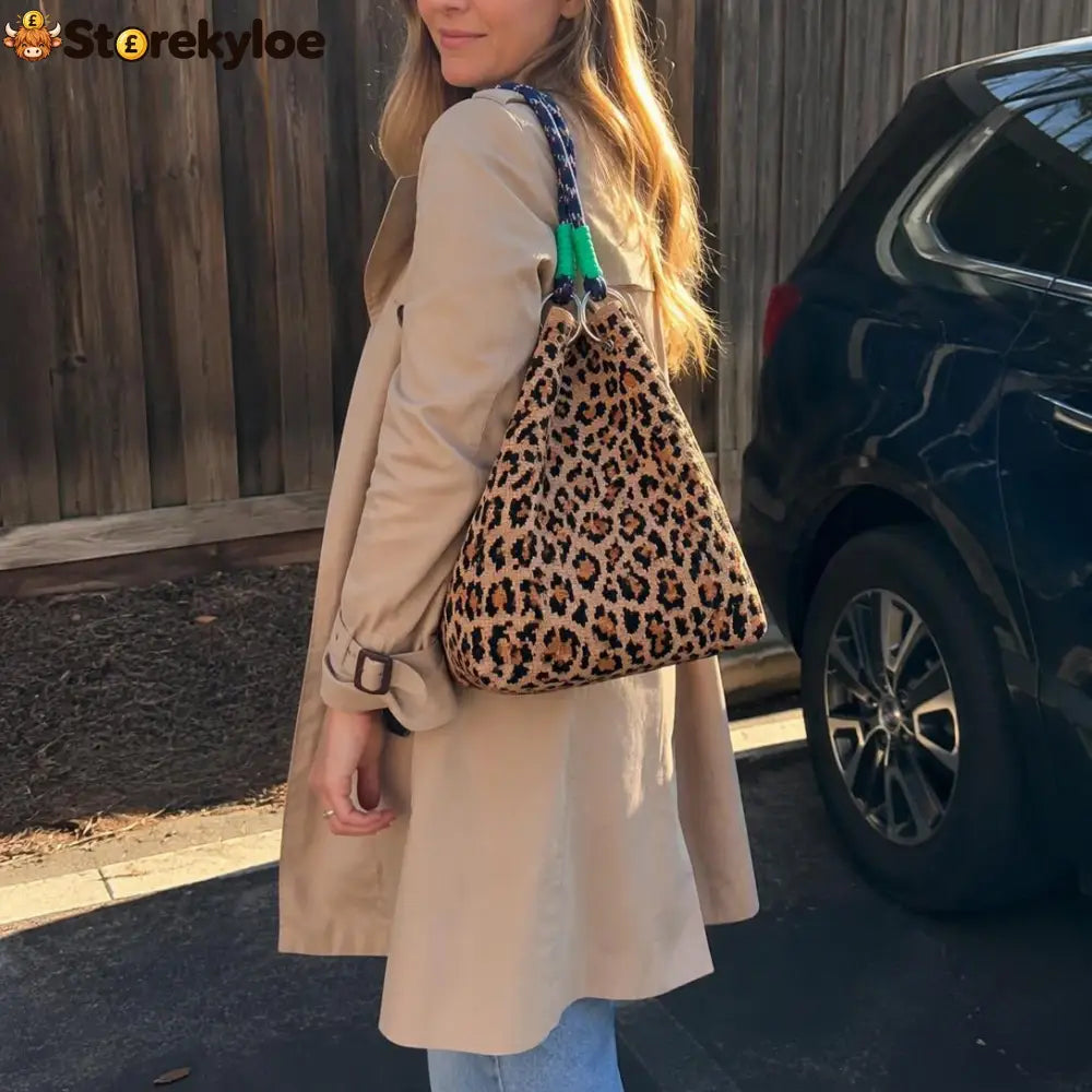 🏆👜 Limited-Time Sale: 50% OFF 🌴 Boho Leopard Woven Tote Bag | Stylish Daily Handbag - ?Hot products