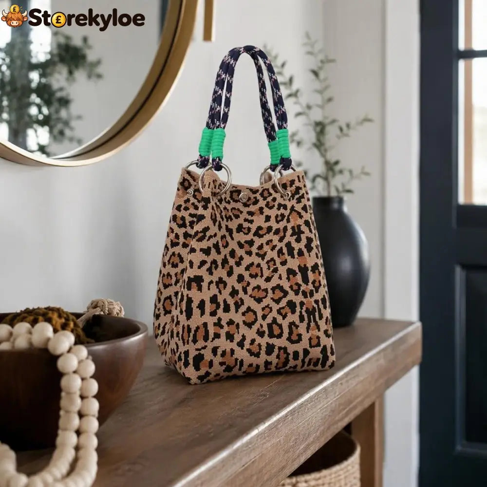 🏆👜 Limited-Time Sale: 50% OFF 🌴 Boho Leopard Woven Tote Bag | Stylish Daily Handbag - ?Hot products