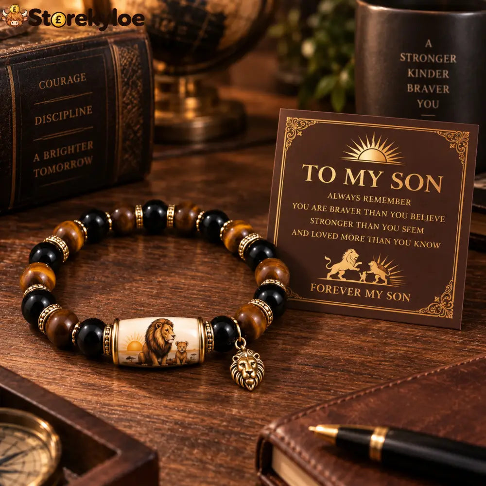🦁lion Strength Tiger’s Eye Beaded Bracelet - Lion
