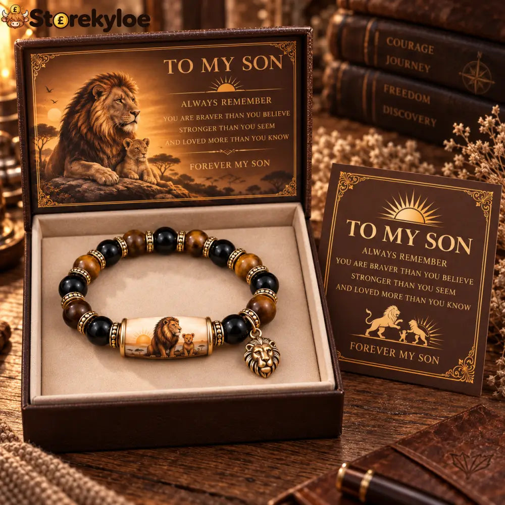 🦁lion Strength Tiger’s Eye Beaded Bracelet - Lion