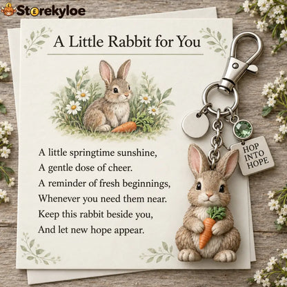 🎁 Little Woodland Animal Keyring & Poem Card Collection - rabbit