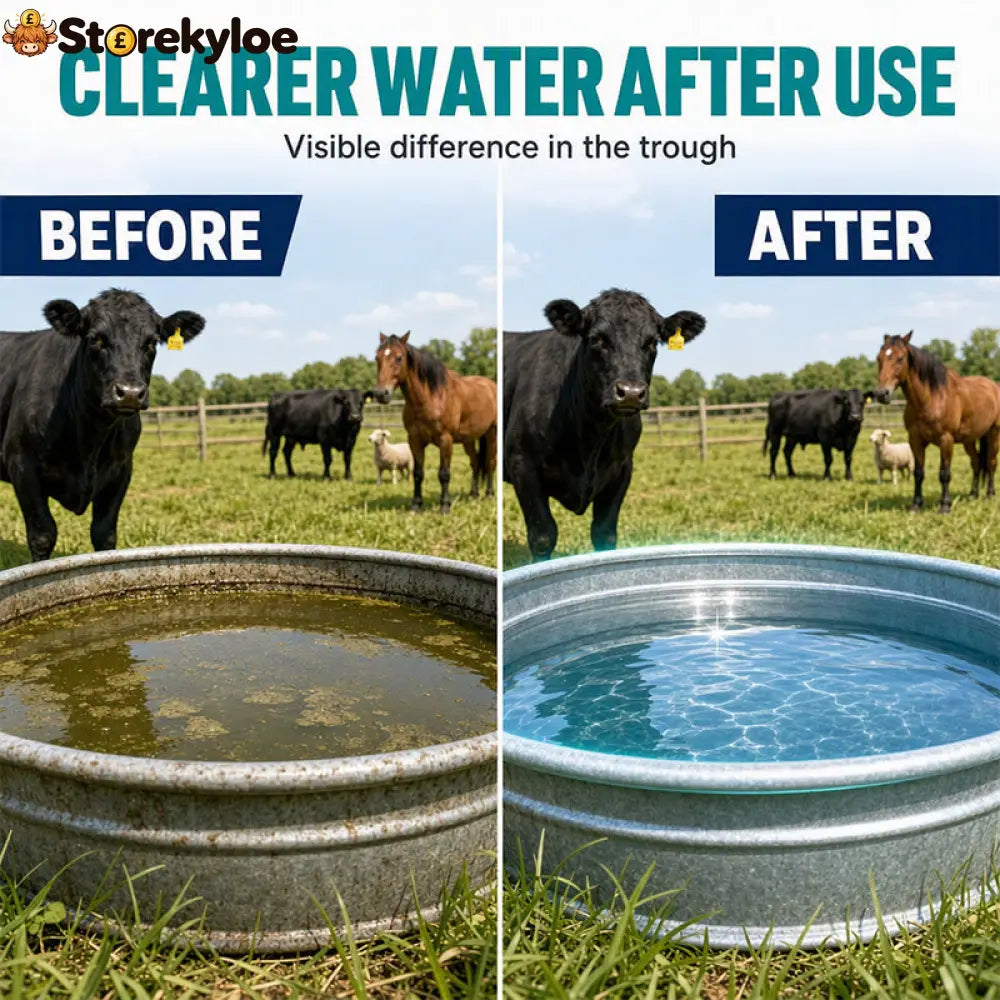 🧼 Livestock Water Tank Cleaning Tablets – 💧 Fast-Dissolving Trough & Water Container Cleaner - Buy 1 - Pet Health